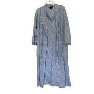 Charter Club Nightgown and Robe,Lace, COTTON, Comfort Pijamas, Cottage Blue